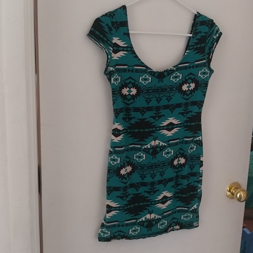 Medium Wet Seal Black And Teal Dress